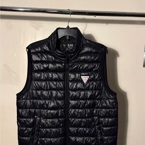 GUESS Men's Quilted Black Vest